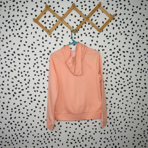 Reebok Orange Logo Athletic Hooded Girls Pullover Sweatshirt - Picture 3 of 6